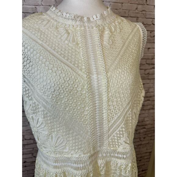 Rebecca Elliot Women’s  Lace Crochet Cream Dress Size Large - Picture 1 of 6